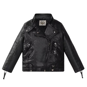 Veste en cuir rose et noir pour garçons M02 Automne/Hiver – Manteau décontracté pour enfants – Vêtements pour bébés – Tenue en gros - Product Image 6
