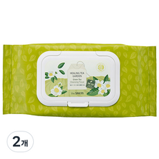 [The Saem] Salviette Detergenti Profumate al Tè Verde Healing Tea Garden, 60 Fogli per Confezione, 2 Confezioni da Viaggio, in Offerta - Product Image 1