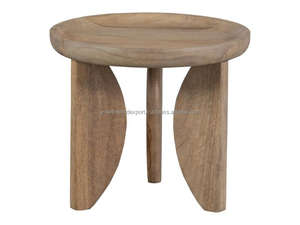 Juego de mesa de centro de madera de mango de 2 piezas, juego de mesa de madera de mango natural, juego de mesas auxiliares de madera maciza de mango, mesas de centro de madera de mango para sala de estar - Product Image 4