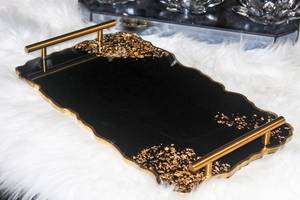 Elegant Handmade Resin <b>Black</b> <b>Tray</b> Low Price Stylish Food Fruit Model Decor Piece for Coffee Tea Table Artistic - Product Image 5