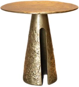 Mesa Auxiliar Redonda de Metal con Borde Liso y Soporte Elegante para Áreas de Estar Contemporáneas - Product Image 4