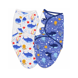 Baby Swaddle Wrap | Adjustable 100% Organic Cotton Floral/Solid Swaddle <b>Blanket</b> | Soft Breathable Four Seasons Newborn <b>Sleep</b> - Product Image 1
