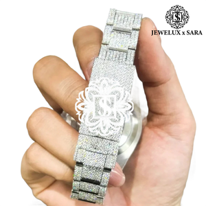 Premium Quality Full <b>Iced</b> <b>Out</b> VVS Moissanite <b>Watch</b> for Men Luxury Hip Hop Bling Diamond Wristwatch with Date Display - Product Image 3