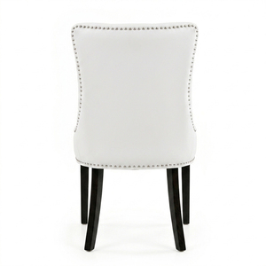 Hospitality Seating Teak Wood PU Leather Upholstered Frame Imperial Modern Living Accent Dining <b>Chair</b> <b>Padded</b> Back for Hotels - Product Image 2