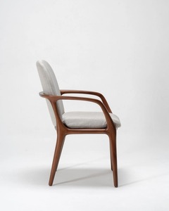 Fauteuil de salle à manger en teck de qualité supérieure avec siège rembourré – Chaise de restaurant commerciale pour hôtel et café - Product Image 4