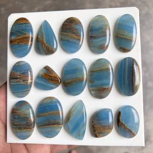 Natural Aqua Calcite Cabochons Mixed Shapes Polished Loose Gemstones For Jewelry Making - Product Image 5