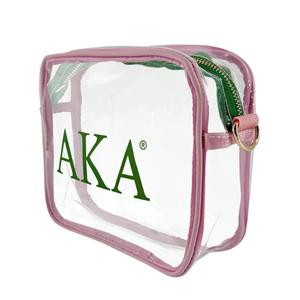 AKA <b>Clear</b> Cross Body <b>Bag</b> Transparent Pink & Green PVC Shoulder Purse Stadium Approved AKA Travel Event Crossbody <b>Bag</b> - Product Image 6