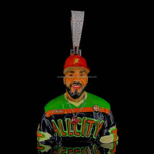 Colgante Fino de Plata de Ley 925 Hecho a Mano, Personalizado con Rostro 3D, Diamante Moissanita VVS D, Chapado en Oro, Estilo Hiphop, Certificado IGI - Product Image 5