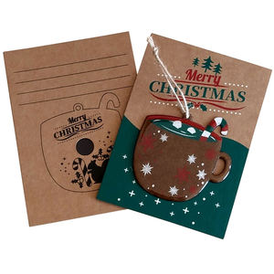 การ์ดเชิญคริสต์มาสลายไม้ Cocoa-Design พิมพ์ + ตัดรูปทรง 4 สี แบบออฟเซ็ต ปั๊มทอง กระดาษสวยหรู - Product Image 4