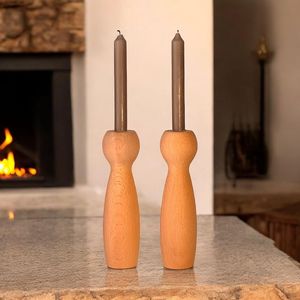 Premium Wooden Candle Stand Handmade Rustic Accent Piece For Restaurant <b>Tables</b> Home Interiors And Festive Display Arrangements - Product Image 2