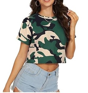 T-shirts courts pour femmes de haute qualité à motif camouflage, pour la chasse et la pêche, à manches courtes, en coton, respirants - Product Image 5