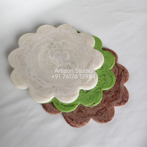 แผ่นเรซิ่นทำมือสำหรับวางเทียนตกแต่งโต๊ะ - Product Image 2