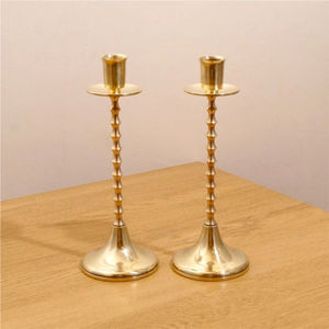 Nordic <b>Brass</b> Candle Holder Set of 3 Elegant Gold Metal Stick <b>Candlesticks</b> for Dining Table Christmas Party Home Decoration Gift - Product Image 5