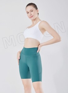 Women's High Waist Black Sport <b>Shorts</b> Quick Dry Elastic Skinny <b>with</b> <b>Phone</b> <b>Pocket</b> - Product Image 5