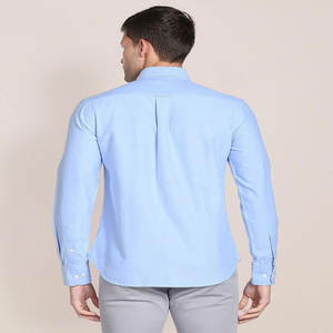 Botón de algodón de manga larga ajustado informal de estilo clásico para hombre Polo Color de puntada sólida Impresión de logotipo personalizado antiarrugas - Product Image 5