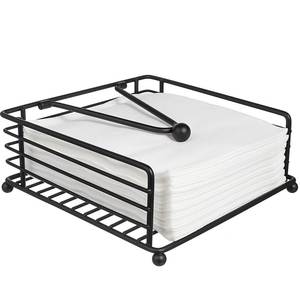 Decorative Gold Metal Cutwork Napkin <b>Holder</b> Geometric Design <b>Tissue</b> Organizer Tabletop <b>Kitchen</b> Dining Display Stand - Product Image 3