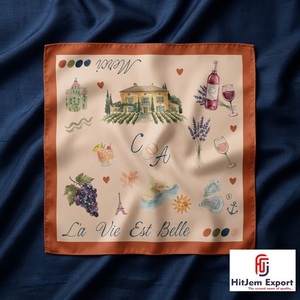 Elegante Bufanda Personalizada con Estampado, Sensación de Seda Suave, Pañuelo de Moda para la Cabeza, Fabricante y Proveedor Textil de Marca Privada OEM ODM - Product Image 1