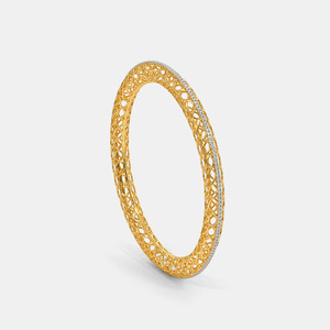 Lace Filigree Diamond Gold <b>Bangle</b> <b>Bracelet</b> - Product Image 2
