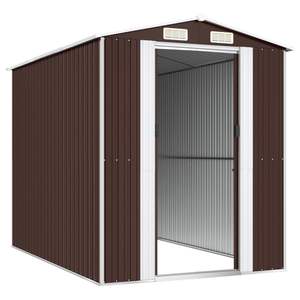 Dark Brown 75.6"x107.9"x87.8" Galvanized Steel <b>Garden</b> <b>Shed</b> for <b>Storage</b> - Product Image 4