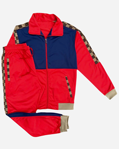 ชุดเซ็ตเสื้อแจ็คเก็ตและกางเกงแทร็คแบบมีลายตารางหมากรุก พร้อมชุดจ็อกเกอร์เข้าชุด พิมพ์ลายตามสั่ง เนื้อผ้าบางเบา แขนยาว ทรงเข้ารูป - Product Image 4