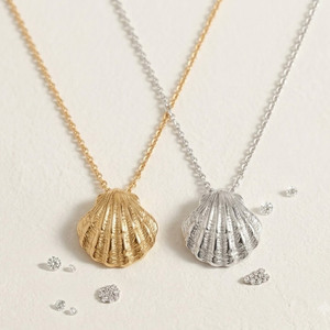 สร้อยคอจี้เปลือกหอยเคลือบทอง 18K รูปทรงเปลือกโลหะสำหรับผู้หญิง - Product Image 6
