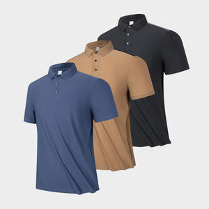 Camiseta de Hombre de Alta Calidad con Diseño de Bordado Personalizado, Patrón Sólido, Casual, de Secado Rápido, para Golf, Equitación, Estilo Pique - Product Image 2