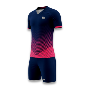 Conjunto de Camiseta de Fútbol Sublimada para Hombre, Cuello en V, Manga Corta, Absorbe la Humedad, Diseño Degradado, Ajuste Atlético para Todas las Temporadas - Product Image 4