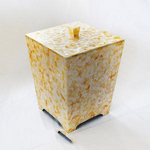 Boîte à bijoux exclusive en coquillage et nacre, artisanat artistique, motif mosaïque, 32x26cm, organisateur de bureau - Product Image 3