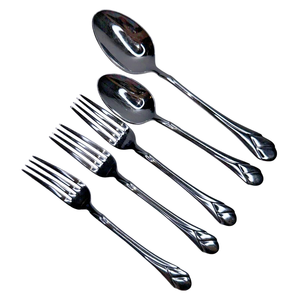 Stainless Steel Modern Luxury Silver Durable <b>Reusable</b> Mirror Polish <b>Cutlery</b> <b>Set</b> Handles for Wedding Decoration Flatware - Product Image 3
