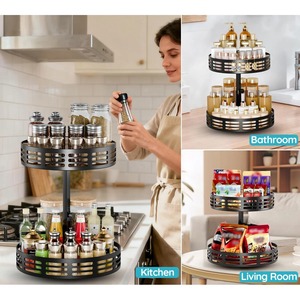 Premium Quality Round Spice <b>Rack</b> For Keeps <b>Kitchen</b> Essentials Visible And Accessible And Smart Space Saving Solution <b>Rack</b> - Product Image 6