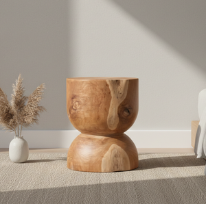 Dan Scandinavian Inspired Teak Seating <b>Stool</b> with Eco Finish for Apartment Lounge Bedroom Hotel Villa Commercial Interiors - Product Image 6
