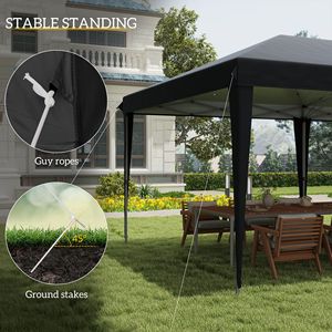 Gazebo Pop-Up 3x6m Resistente Nero, Tenda Parasole per Feste all'Aperto, Matrimoni, Barbecue in Giardino - Product Image 2
