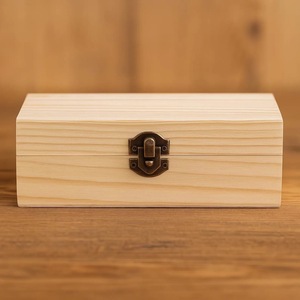 Eco-Friendly Rectangle <b>Wooden</b> <b>Box</b> for Jewelry Gift Storage-Soft Interior for Delicate Items Christmas Chinese New Year Tabletop - Product Image 3