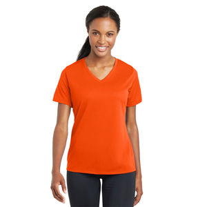 Camiseta de Verano para Mujer, 100% Algodón Ecológico, Transpirable, Cuello en V, Manga Corta, con Servicio OEM, Logotipo Personalizado y Entrega - Product Image 1