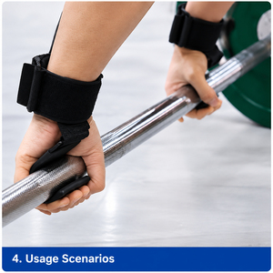 Sangles de poignet robustes personnalisées avec crochets de levage pour haltérophilie, musculation, entraînement en salle de sport et fitness - Product Image 2