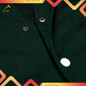 Veste universitaire en laine et coton de haute qualité pour homme, logo brodé personnalisé, col montant, bomber d'hiver - Product Image 5