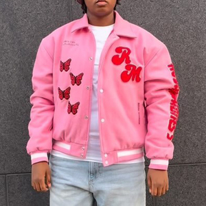 Custom <b>Men</b> Winter Streetwear Varsity <b>Jacket</b> Premium Embroidered Letterman Oem Odm Personalized 100% Wool Worsted Front Logo - Product Image 1