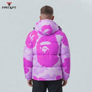 2026 <b>Cheap</b> Price Lightweight Canvas Stand Collar Waterproof Reversible <b>Puffer</b> <b>Jacket</b> Front Customizable Winter Hoodie for Sale - Product Image 2