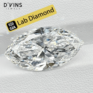 Diamants D'vins en vrac, taille Marquise, couleur D, pureté VS1 VVS1, 0.5ct 1ct 2ct 3ct, blanchis HPHT CVD pour la fabrication de bijoux - Product Image 1