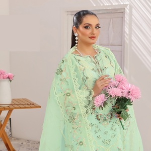 Trajes de lujo bordados indios para mujer Bin Hameed, venta al por mayor, vestidos de novia de Organza para ropa de fiesta - Product Image 6