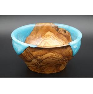 Bol en résine époxy et bois d'acacia de haute qualité avec détails faits à la main, sans BPA, finition élégante pour accessoires de cuisine haut de gamme - Product Image 1