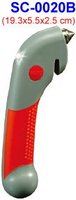 Martillo de Emergencia 3 en 1 ITA-Tools con Luz LED y Cuchillo de Corte, Material ABS y TPR, 175g, Ligero