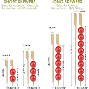 Premium 3.5 Inch Square Bamboo <b>Toothpicks</b> Small Paddle Skewers for Appetizers Fruit Kabobs Cocktail Party Finger Food Sticks 3m - Product Image 3