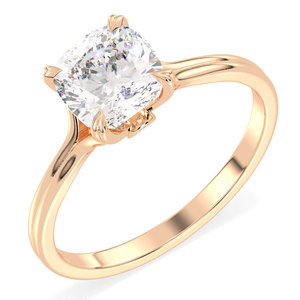 Bagues de fiançailles REYES élégantes en or massif 14 carats avec moissanite taille coussin de 1,82 carats pour femmes, cadeaux parfaits pour les anniversaires, bijoux - Product Image 1