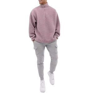 Mejor Sudadera con Capucha Sherpa de Forro Polar Grueso para Hombre, con Media Cremallera, Estilo Urbano y Unisex - Product Image 3