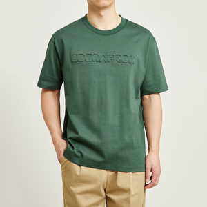 T-shirt homme en jersey uni 250g, mélange de coton mercerisé liquide, col rond, style vintage décontracté, respirant, anti-plis, séchage rapide - Product Image 5