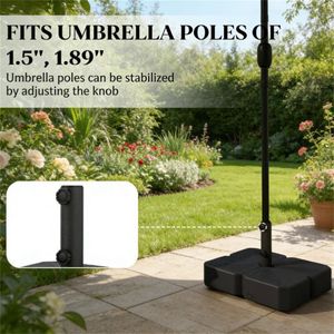 Base per Ombrellone da Terrazzo Nera, Accessorio Elegante per Ombrelloni e Basi da Patio - Product Image 4