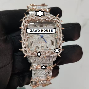 Reloj de lujo para hombre con diseño único, estilo hip hop, con diamantes de moissanita VVS, disponible a precio de mayorista. - Product Image 1