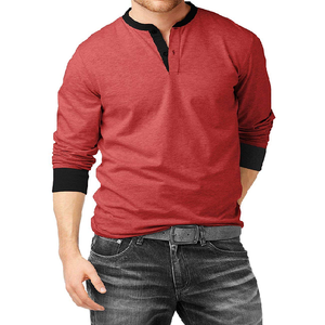 T-shirt personnalisé à manches longues pour homme, coupe classique, style rétro, en tissu épais, pour le sport et les loisirs - Product Image 1
