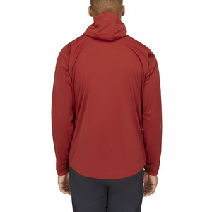 Men's <b>Hooded</b> Fleece <b>Jacket</b> <b>Red</b> Windproof Zipper Closure Casual Style Regular Fit Autumn Wear - Product Image 3